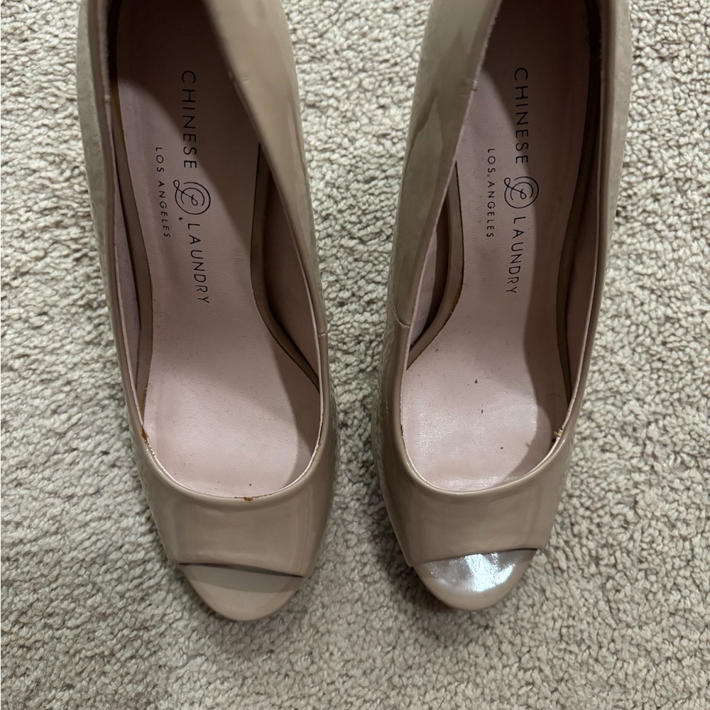 Chinese Laundry Nude Peep Toe Heels